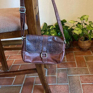 Jack George‎ Voyager Brown Leather Saddle Bag Crossbody Purse